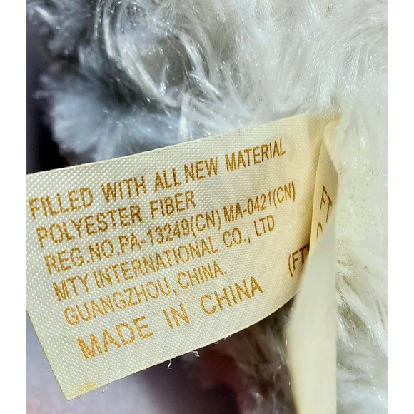 Dan Dee 15" Plush Dog 2010 – White Fur, Red Ears & Nose, Fall Bowtie – Collector - Picture 9 of 11